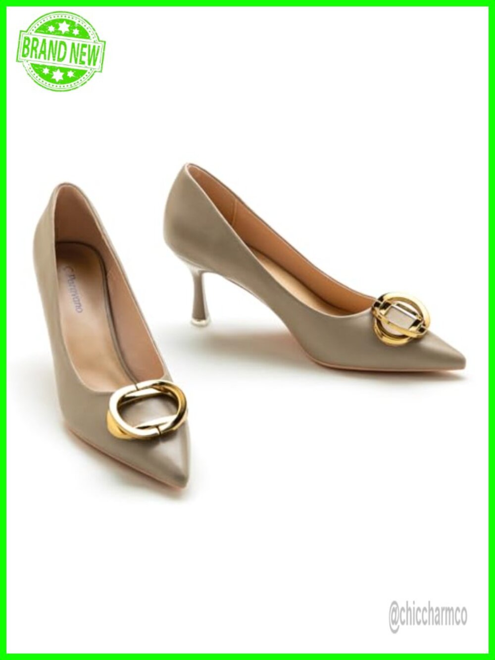 Kitten Heel Pointed Toe Pumps Nappa Lambskin Insole Women's Dressy